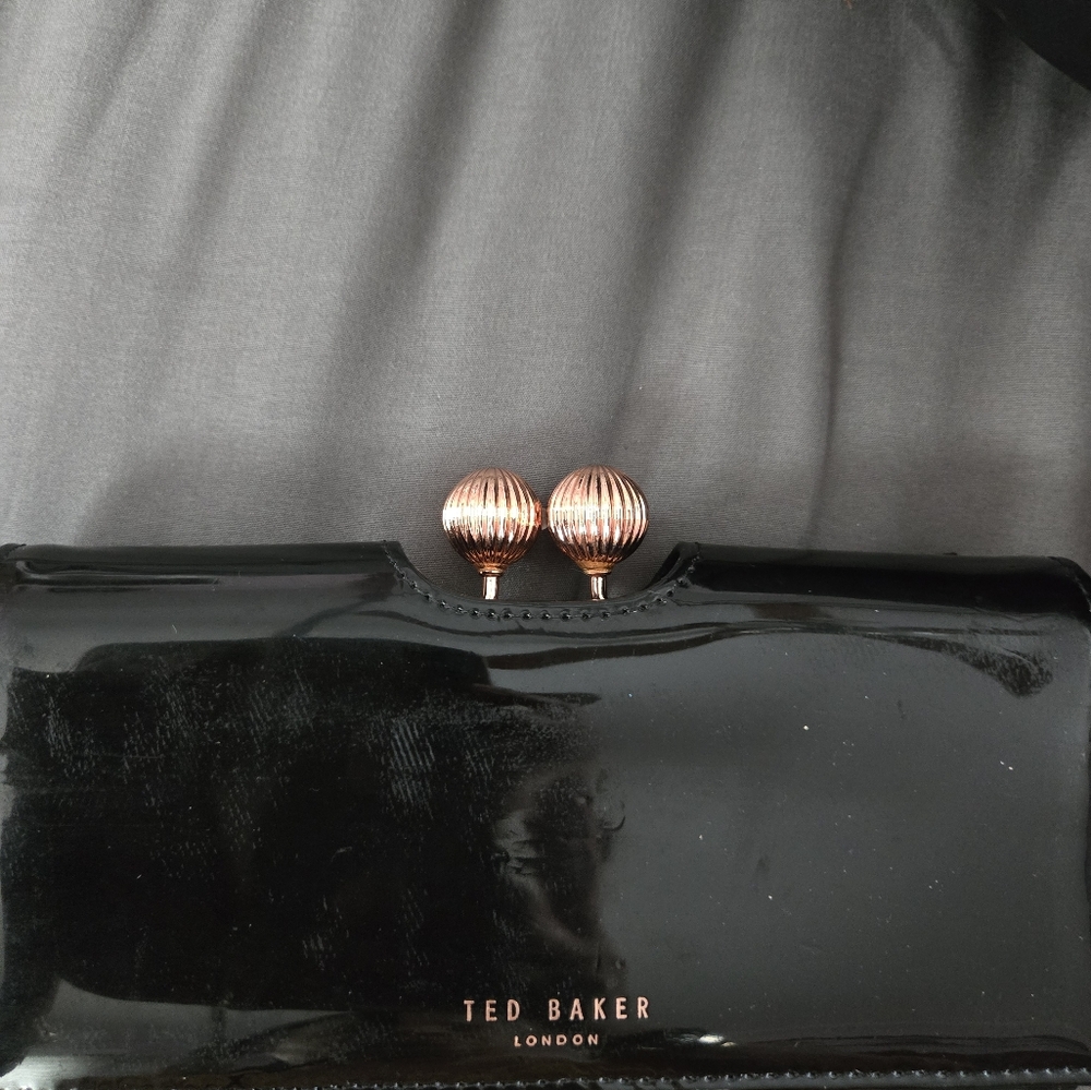 Black patent leather wallet
